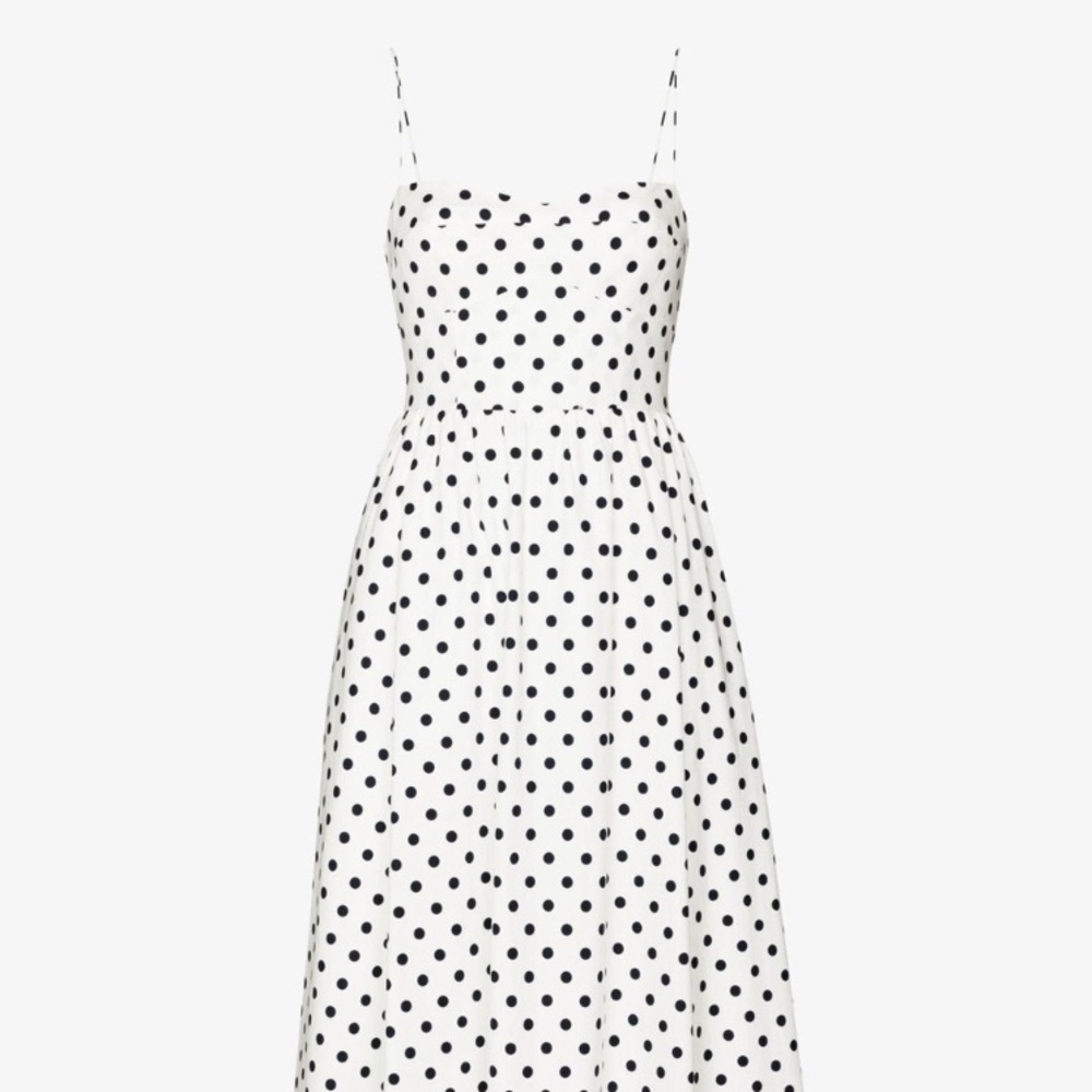 Reformation White Polka Dot Midi Dress  w/ pockets! NWOT, size 10, LEAVING SOON - Picture 7 of 11